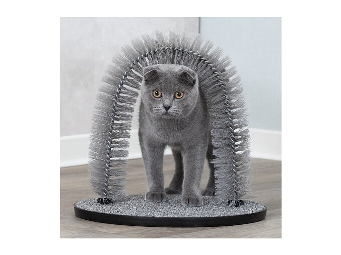 Masážní oblouk pro kočky 36 x 33 cm šedý