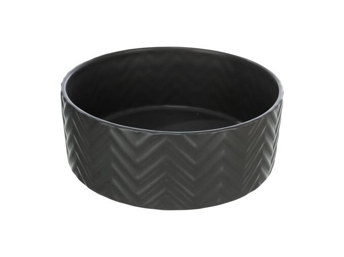 Keramická miska 0.4 l/ø 13 cm, vroubkovaná, černá
