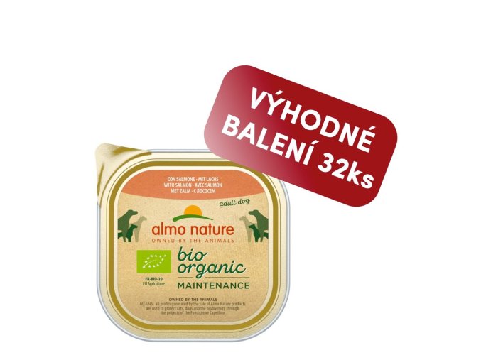 Almo Nature Daily Menu Bio WET DOG - s lososem 32 x 100 g