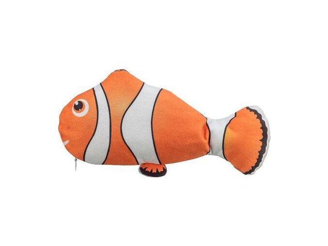 Ryba "NEMO" jako živá, mrskající se, s catnipem, látka, 26 cm