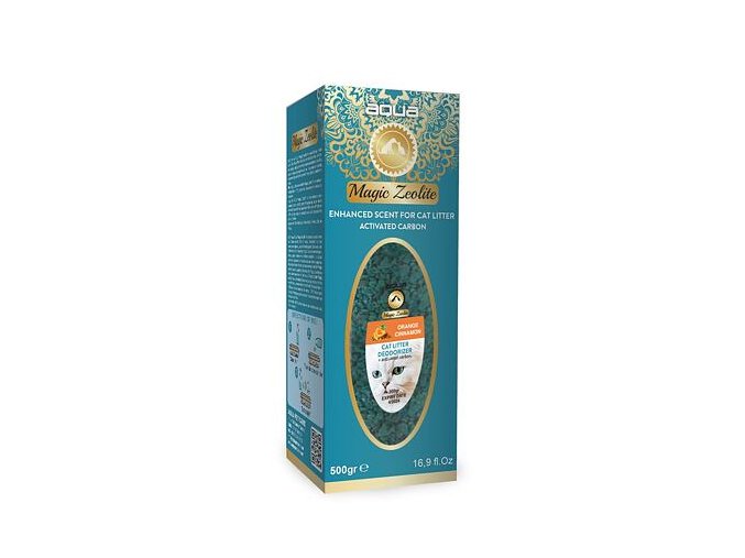 AQUA Magic Zeolite ORANGE & CINNAMON - granulovaný deodorant pro kočičí WC, 500 g