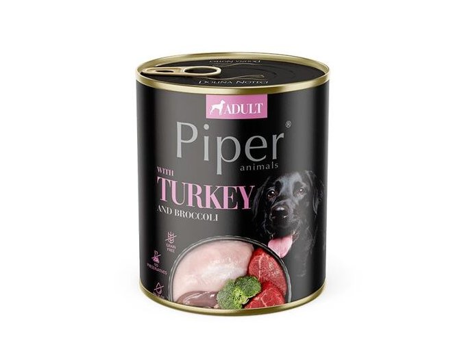 NEW PIPER s krůtou a brokolicí, konzerva pro psy 800 g