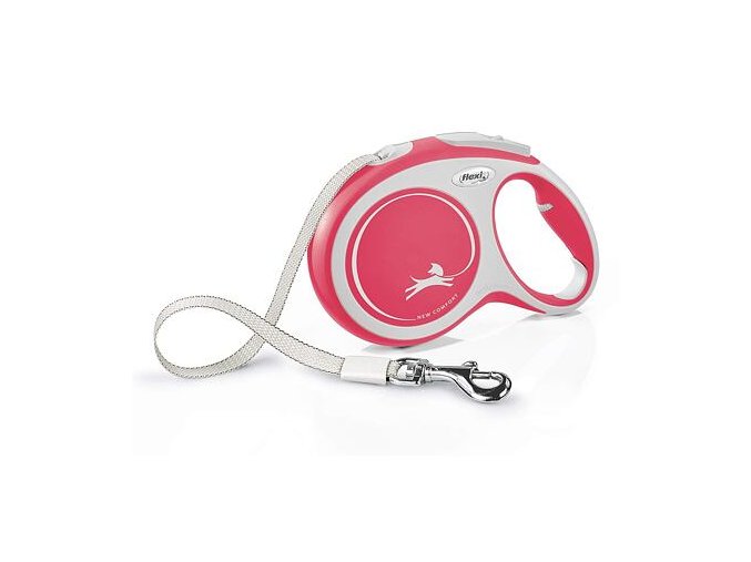 Flexi New Comfort L pásek 8 m, max. 50 kg, červená