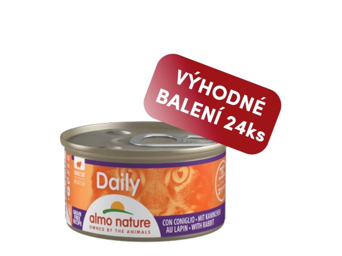 Almo Nature Daily Pěna s králíkem 85g výhodné balení 24 ks