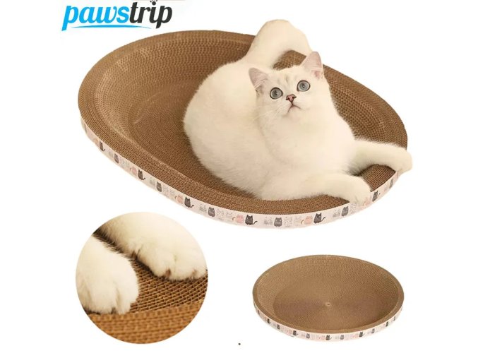 Corrugated Cat Scratcher Cat Scrapers Round Oval Grinding Claw Toys for Cats Wear Resistant Cat Bed.jpg