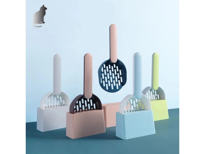 Cat Litter Scoop Plastic Cat Litter Shovel With Base Self Cleaning Cat Litter Box Shovel Kitten.jpg