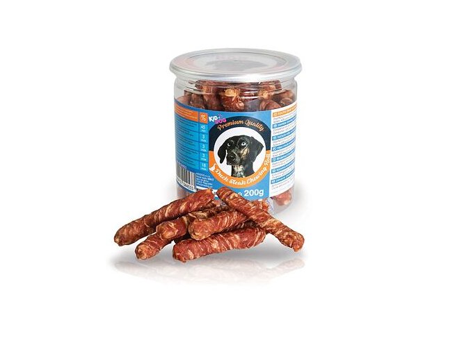 KIDDOG kachní steak na buvolí tyčince - PREMIUM QUALITY 200 g dóza