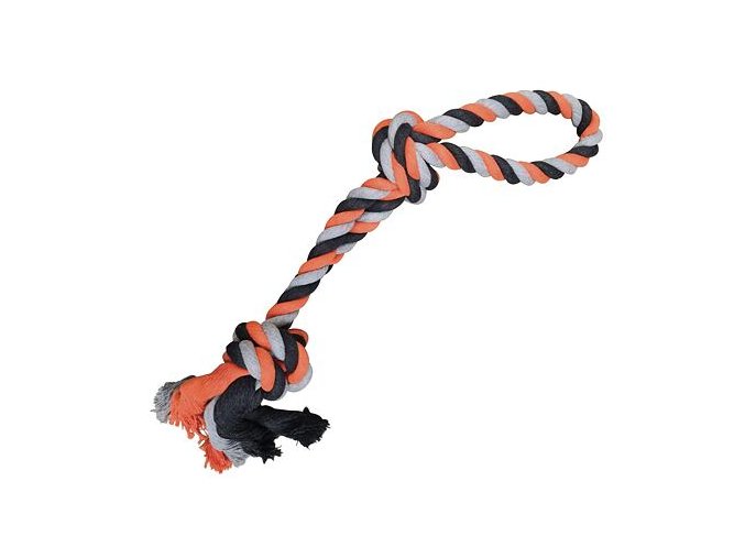 Dvojité lano HipHop bavlněné 2 knoty 60 cm (450 g) šedá, tmavě šedá, oranžová