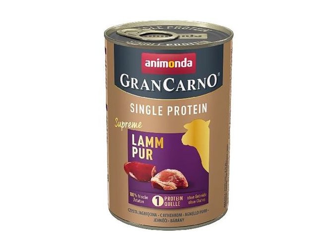 GRANCARNO Single Protein 400 g čisté jehněčí, konzerva pro psy