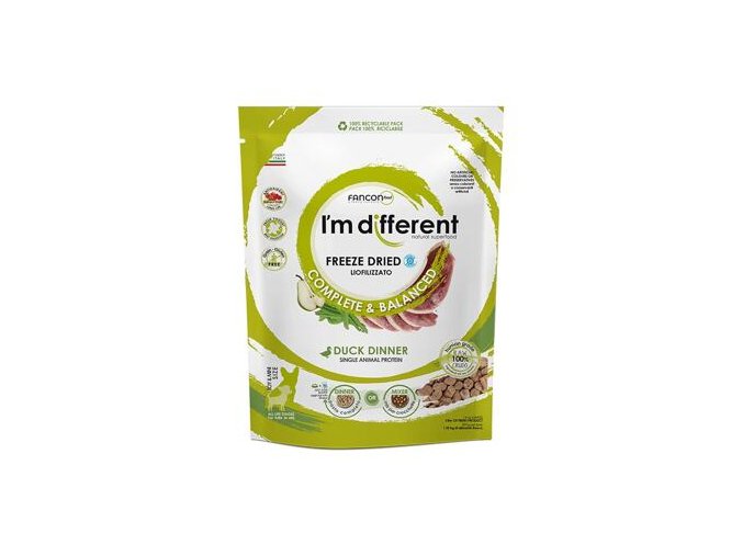 I´M DIFFERENT Duck DINNER, mrazem sušené raw krmivo s kachnou, 397 g