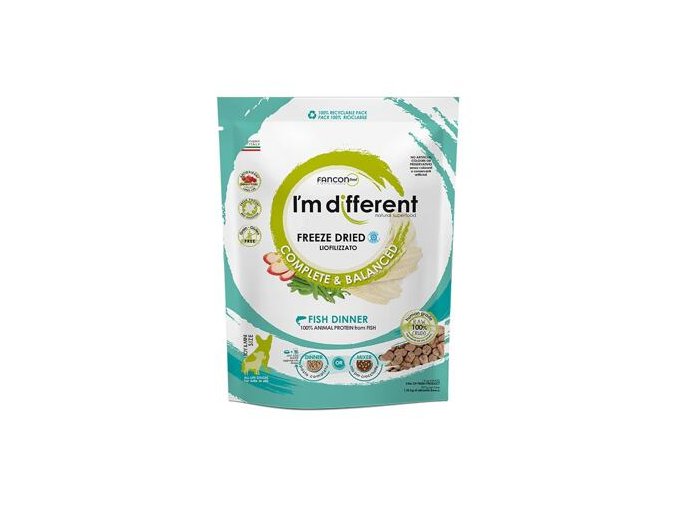 I´M DIFFERENT Fish DINNER, mrazem sušené raw krmivo s rybou, 397 g