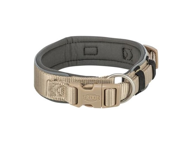 PREMIUM obojek extra široký, písková/grafit (Velikost obojku PREMIUM extra široký L-XL: 53-62 cm/50 mm)