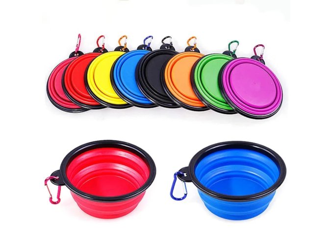 350ml Collapsible Dog Pet Folding Silicone Bowl Outdoor Travel Portable Puppy Food Container Feeder Dish Bowl.jpg