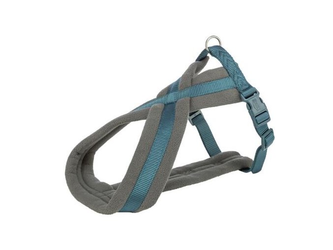 Nylonový postroj PREMIUM podšitý, petrolejová/grafit (Velikost postroje PREMIUM L-XL:hruď:70-110cm/25mm)