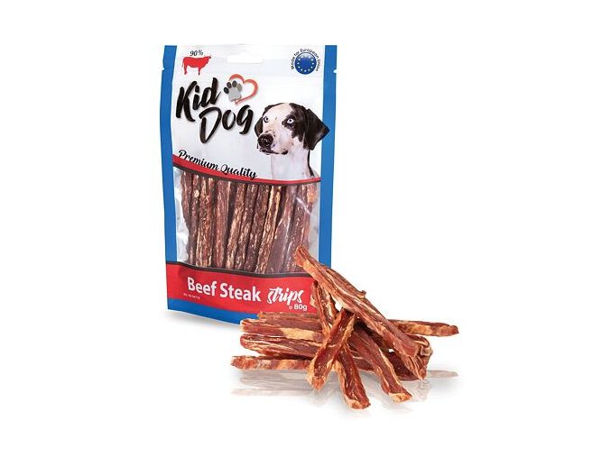 KIDDOG hovězí steak v proužku 80 g