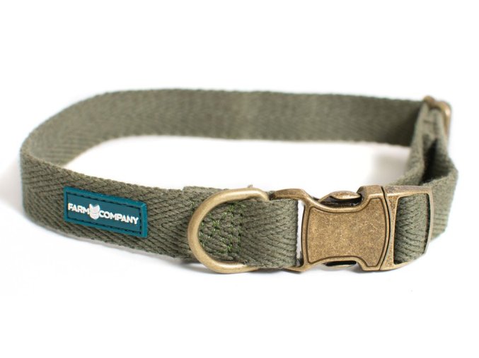 Farm Company ekologicky šetrný obojek pro psy ze sojových vláken 2cm/33-50cm olivová zelená