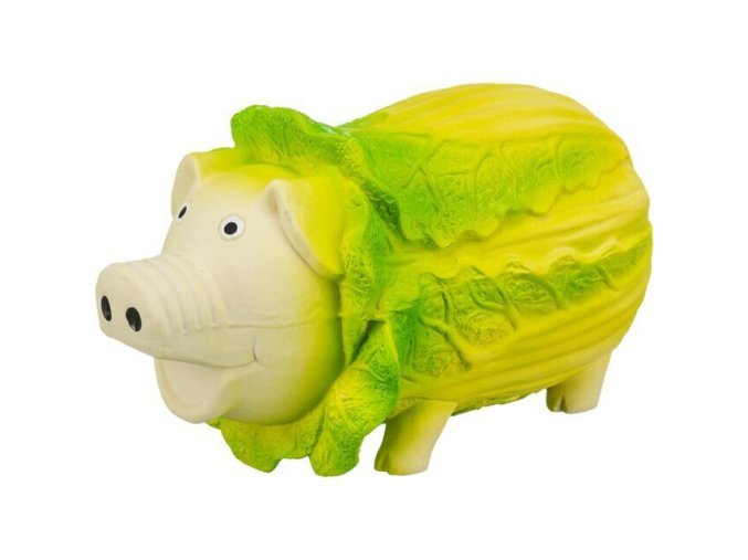 Cabbage Pig - prasátko v zelí, 23 cm, latexová hračka se zvukem, světlezelená