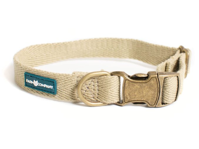 Farm Company ekologicky šetrný obojek pro psy ze sojových vláken 2cm/28-40cm krémová bílá