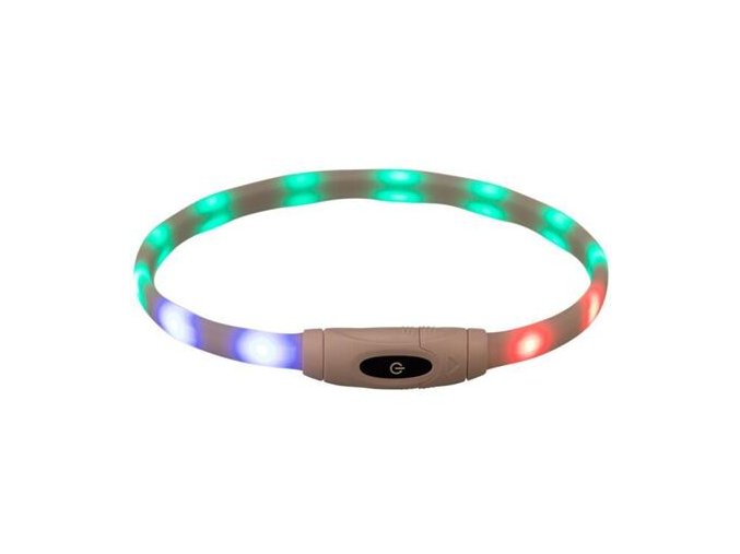 Flash USB svítící obojek, XS-XL: 65 cm / 16 mm, multi-color