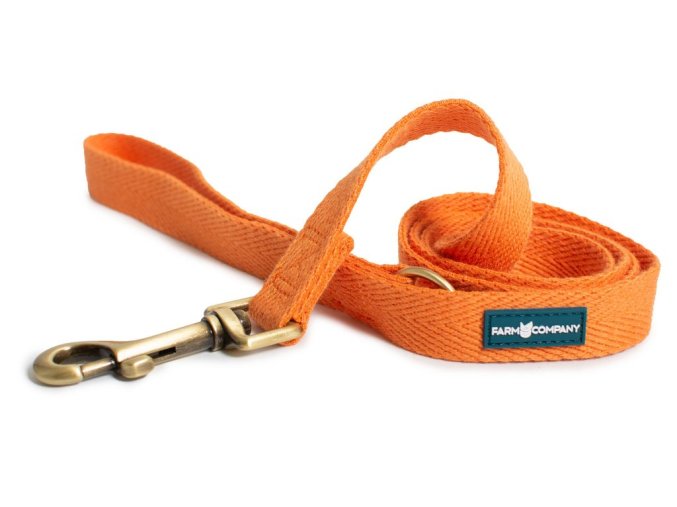 Farm Company ekologicky šetrné vodítko pro psy ze sojových vláken L/XL 2,5cm/120cm oranžová