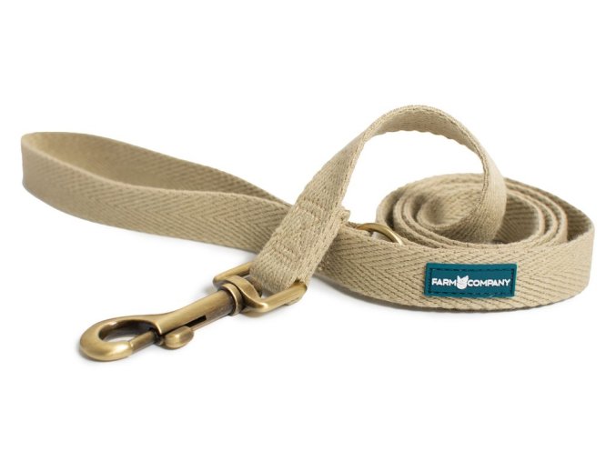 Farm Company ekologicky šetrné vodítko pro psy ze sojových vláken L/XL 2,5cm/120cm krémová bílá