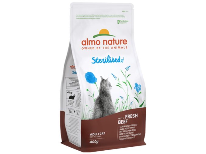 Almo Nature Sterilised - pro kastrované kočky s čerstvým hovězím 400g