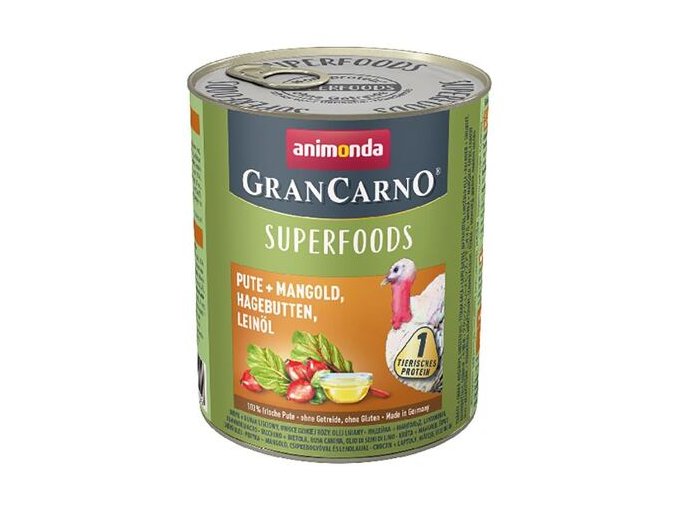 GRANCARNO Superfoods krůta,mangold,šípky,lněný olej 800 g pro psy