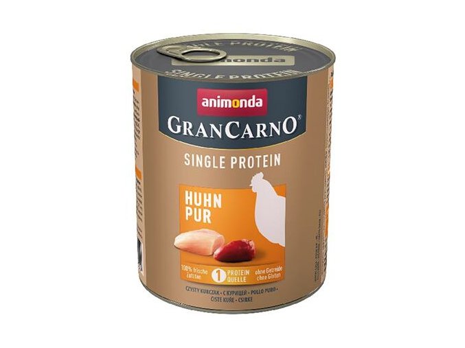 GRANCARNO Single Protein 800 g čisté kuřecí, konzerva pro psy