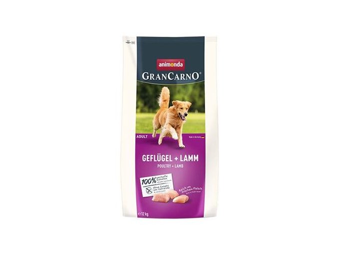 GranCarno Dog DryFood Adult s drůbežím a jehněčím masem, 12kg