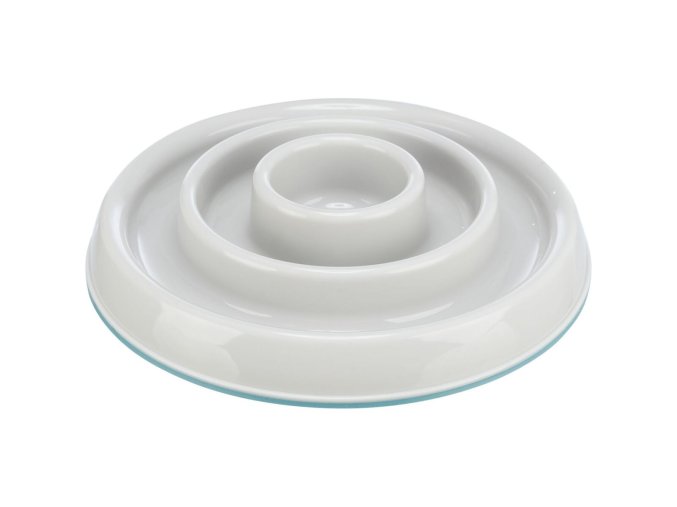 Miska k pomalému krmení, design kruhy, 0,45 l/ø 23 cm, plast/TPR, šedá