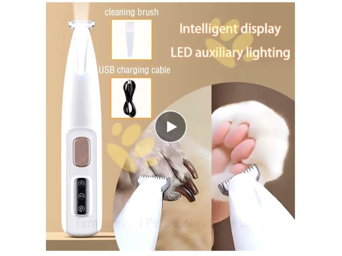 Zastřihovač na tlapky pro psy s LED světlem (voděodolný)