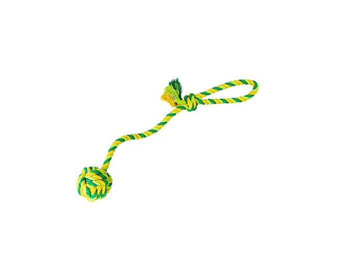 Vrhací lano s míčem HipHop bavlněný 41 cm 85 g limetková, zelená