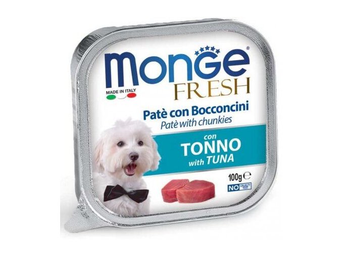 MONGE FRESH - paštika a kousky s tuňákem 100 g pro psy
