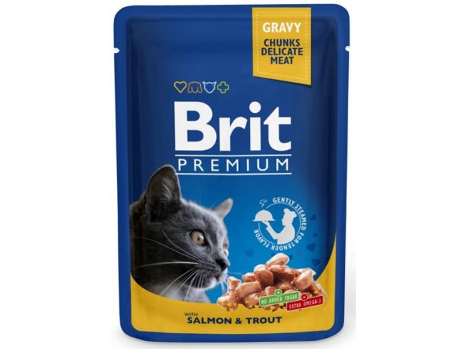 Brit Premium Cat kapsička - Gravy Salmon & Trout 100 g