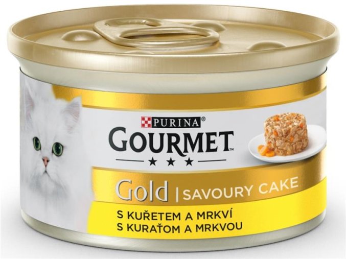 Gourmet Gold Cat konzerva Savoury Cake kuře, mrkev 85 g