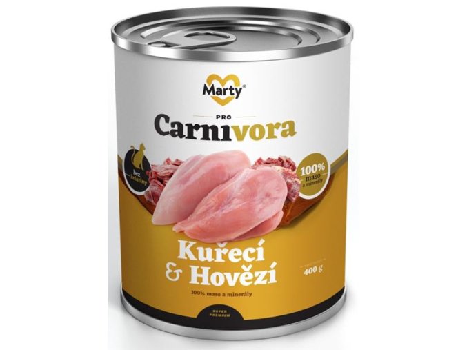 MARTY konzerva pro kočky ProCarnivora-kuře+hovězí 400g