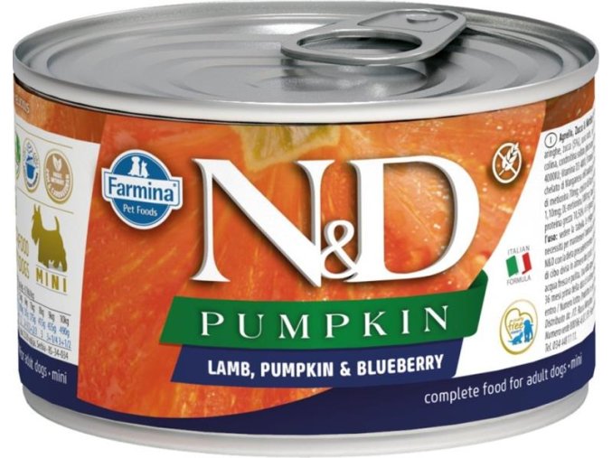 N&D PUMPKIN Dog konzerva Lamb, Pumpkin & Blueberry Mini 140 g
