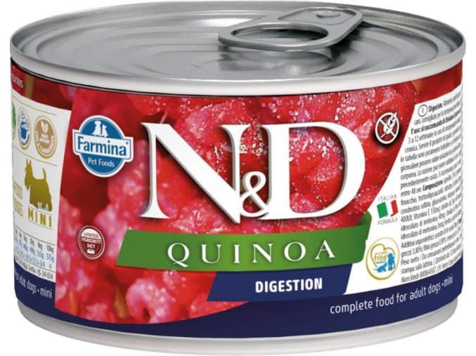 N&D QUINOA Dog konzerva Digestion Lamb & Fennel Mini 140 g