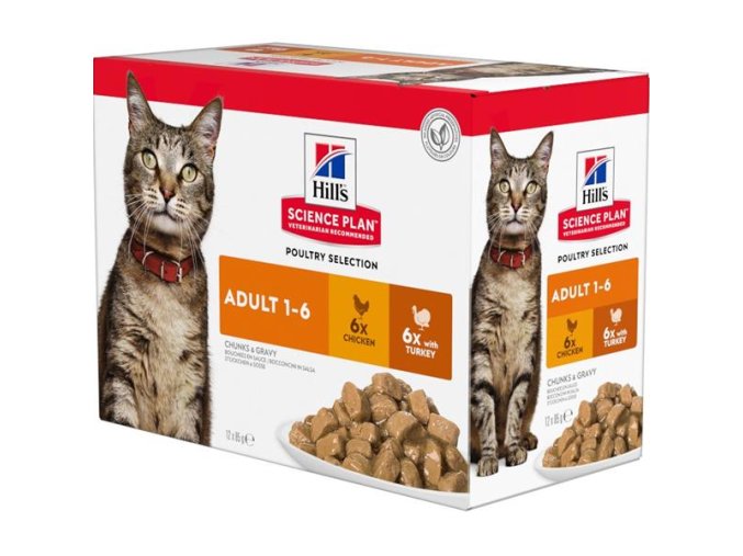 Hill's Science Plan Feline Adult kapsička Chicken+Turkey 12 x 85 g