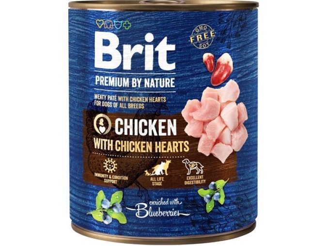 Brit Premium by Nature Dog konzerva - Chicken with Hearts 800 g
