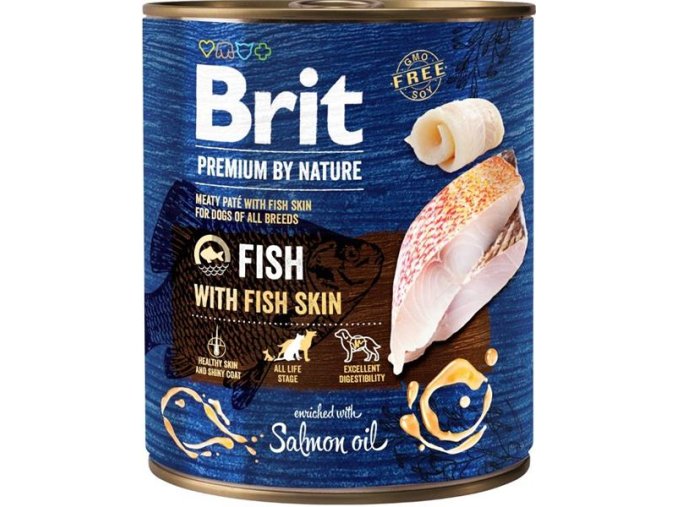 Brit Premium by Nature Dog konzerva - Fish with Fish Skin 800 g