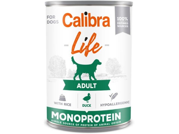 Calibra Dog Life konzerva Adult Duck with rice 400g