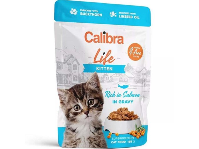 Calibra Cat Life kapsička Kitten Salmon in gravy 85 g