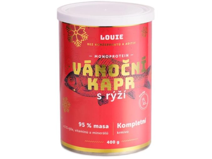 Louie konzerva pro psy Vánoční kapr 400 g