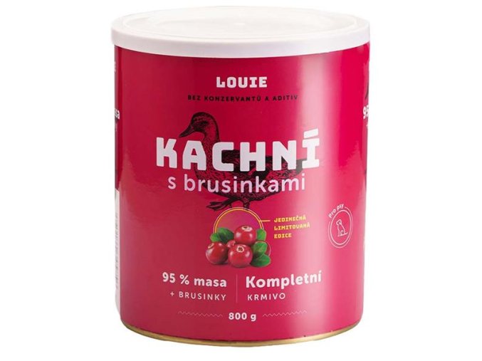 Louie konzerva pro psy kachní s brusinkami 800 g