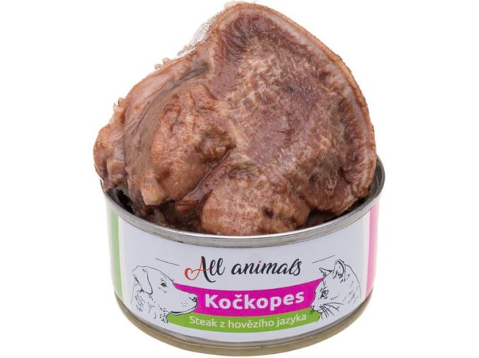 ALL ANIMALS Kočkopes konzerva steak z hovězího jazyka 100g