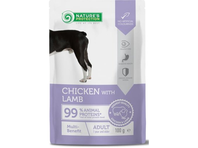 Nature's Protection Dog kapsička Multi Benefit Chicken and Lamb 100g