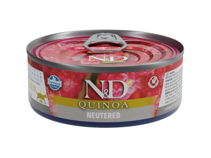 N&D QUINOA Cat konzerva Pork Neutered 80 g