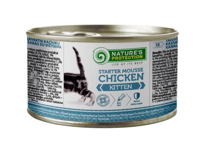 Nature's Protection Cat konzerva Kitten Starter kuře 200 g