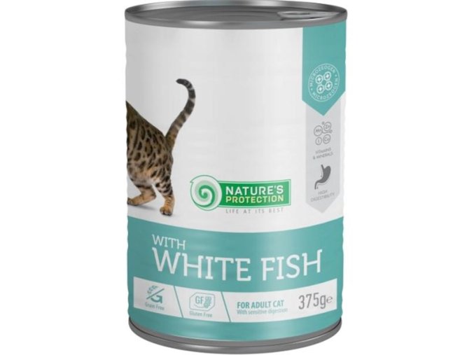 Nature's Protection Cat konzerva Adult bílá ryba 375 g